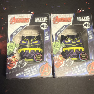 Black Panther Bitty Boomers 2 PACK Marvel Blacklight Mini Bluetooth Speaker NEW