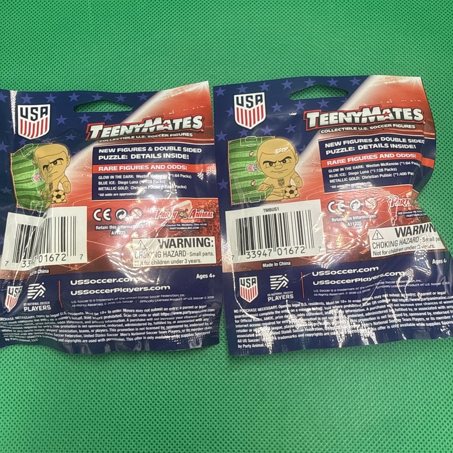 Teenymates USA Mens Soccer 2026 Mystery Pack, 2 Pack