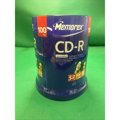 NEW - Memorex CD-R 700MB 100 Pack - 52x Sealed Discs Audio