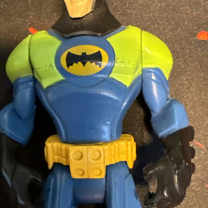 BATMAN Green and Blue DC Comics 4.5" Action Figure w/ Cape + Black Utility Belt