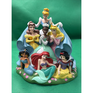 Vintage Disney Parks Piggy Bank 7 Princesses Plastic Coin Bank 9" Tall