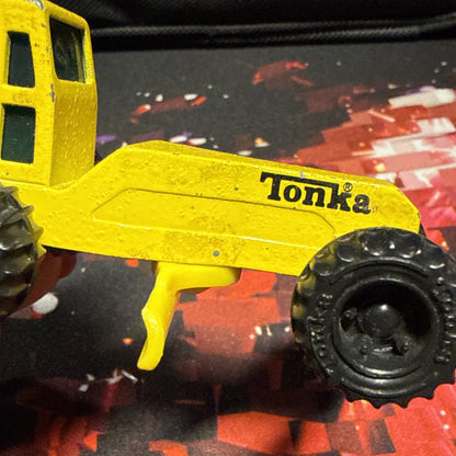 Vintage 1994 Mini Yellow Tonka Die Cast Road Grader Construction Used Toy 3.5"