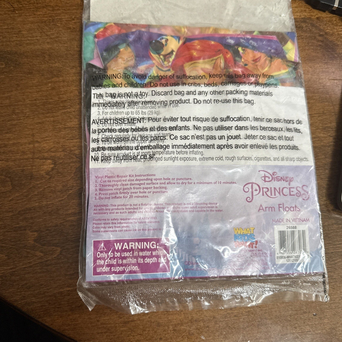Disney Princess Swim Arm Floats Inflatable Swimming Pool Float 5.8"