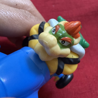 Nintendo Super Mario Bowser Plastic Toy Car Kart Vehicle Blue w/ Black Wheels
