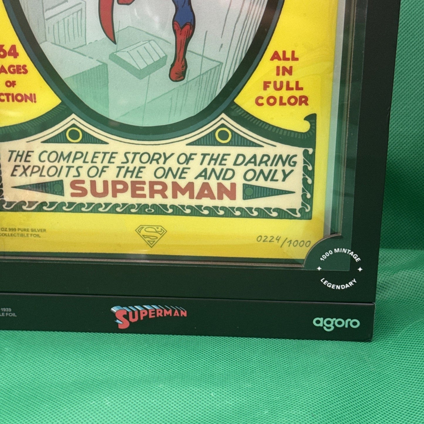 Agoro Superman 1oz Silver Poster 0224/1000 - toyscardscomics
