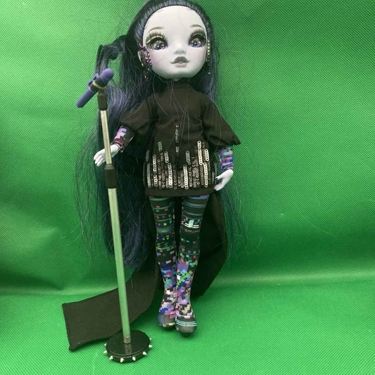 Rainbow High Shadow Reina Glitch Crowne- Purple Fashion Doll With Microphone