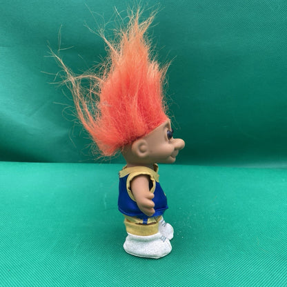 Vintage Russ Treasure Troll #21 Basketball 5" Orange Hair Brown Eyes