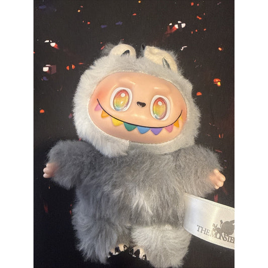 Big Into Energy Labubu Secret Rare Bi-shade Gray Fur Rainbow Eyes The Monsters