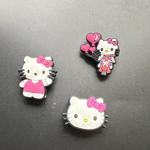 Lot of 3 Shoe Decoration Charms Rubber & Plastic Hello Kitty