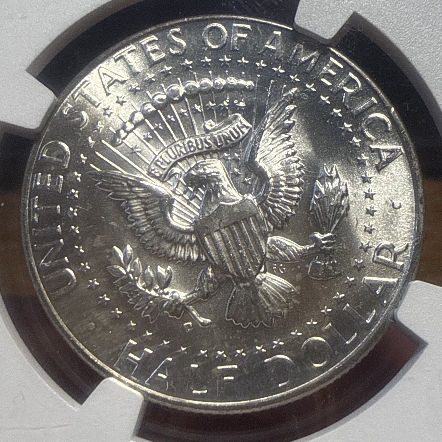 1964 D 50C Kennedy Half Dollar NGC MS64. Ultra Breaks Silver Label