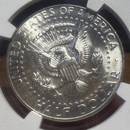 1964 D 50C Kennedy Half Dollar NGC MS64. Ultra Breaks Silver Label