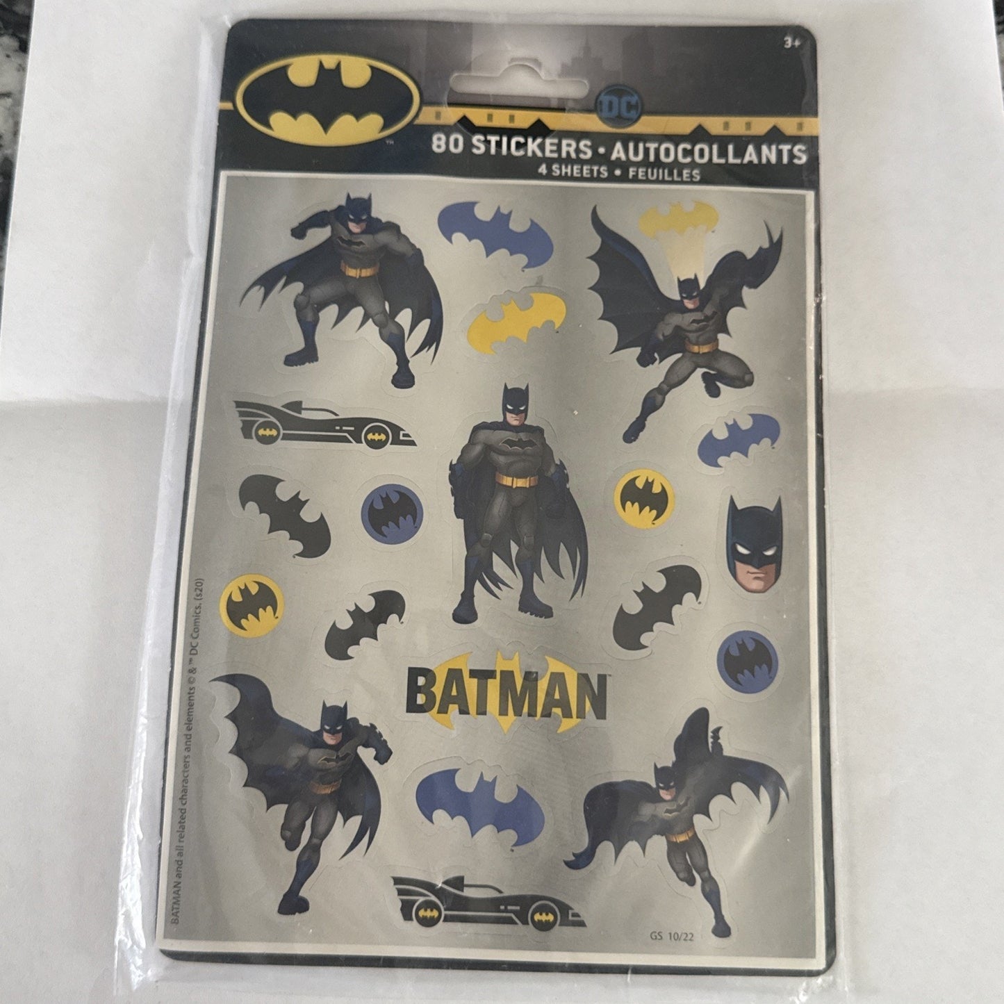 VINTAGE 1990's BATMAN REMOVABLE STICKERS NEW SEALED 4 SHEETS