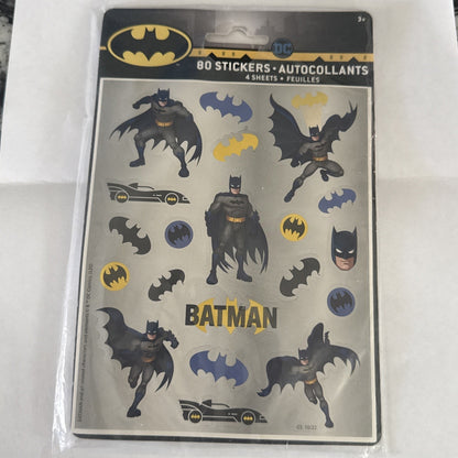 VINTAGE 1990's BATMAN REMOVABLE STICKERS NEW SEALED 4 SHEETS
