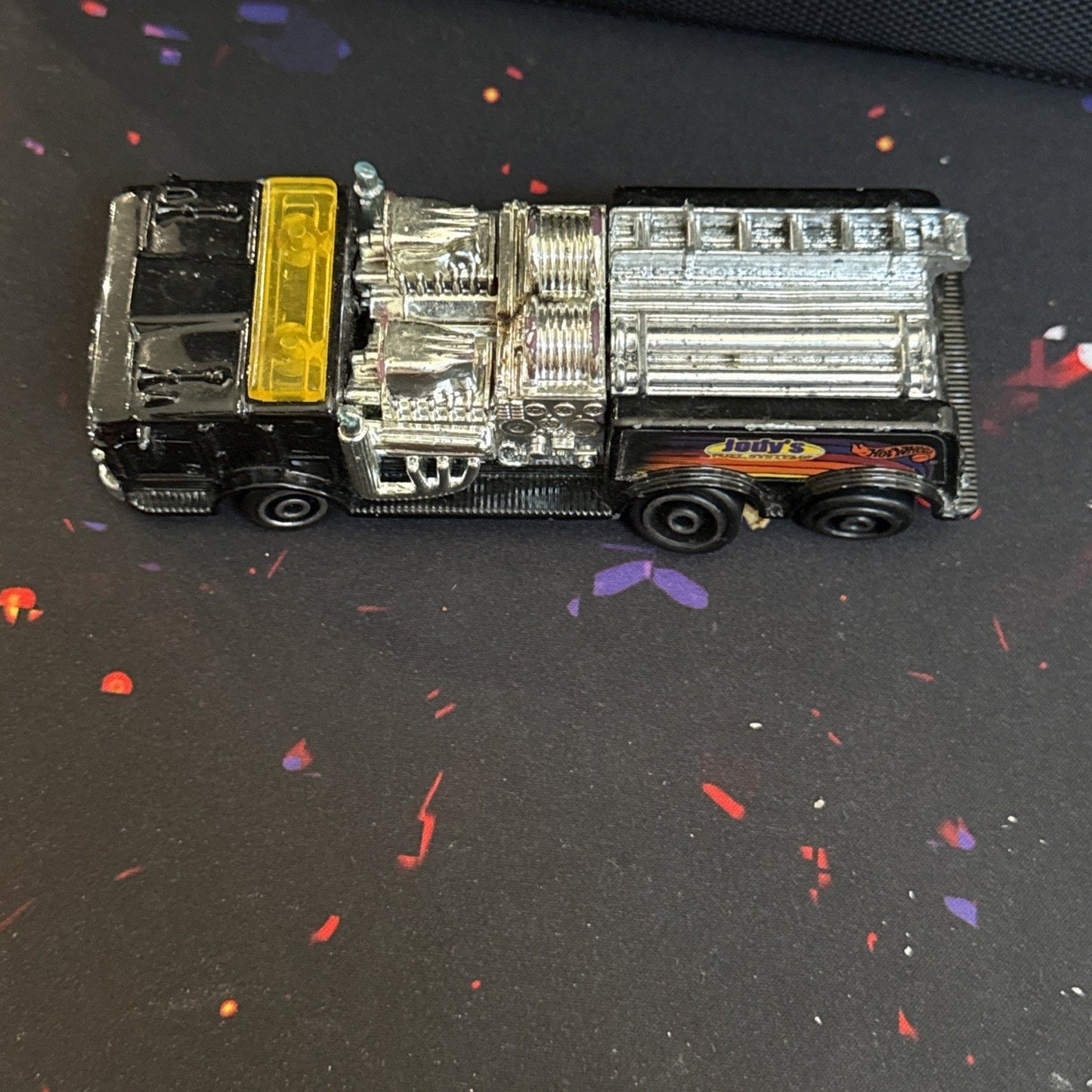 Vintage￼ 1999 Hot Wheels Mattel Jody's Fuel Systems Black Truck Haulers 5"