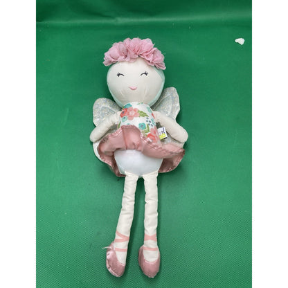 go! by Melissa & Doug Cloth Fairy Rattle Doll Floral Dress Pink Tutu Wings