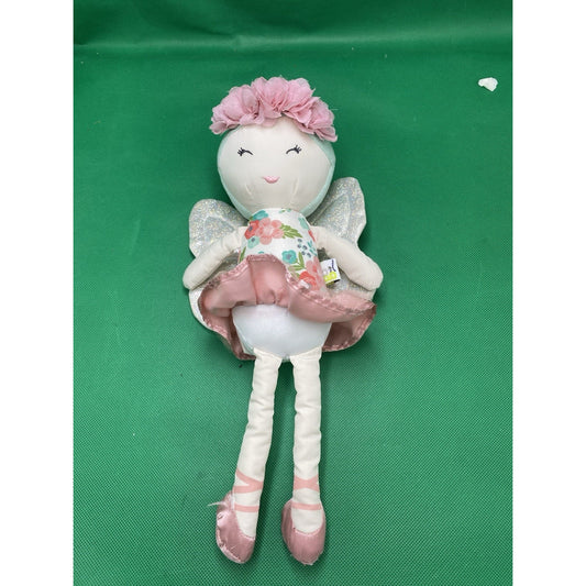 go! by Melissa & Doug Cloth Fairy Rattle Doll Floral Dress Pink Tutu Wings