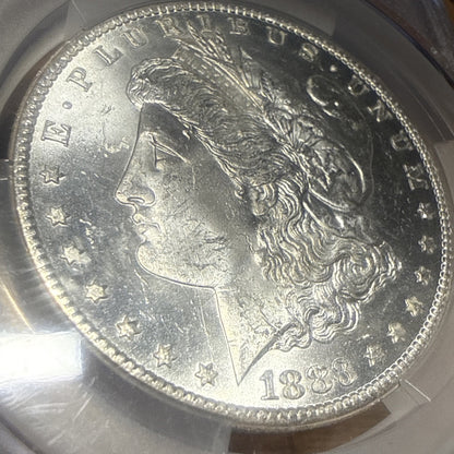 1883 CC $1 Morgan Silver Dollar Graded By CAC MS63 CAC Green Label