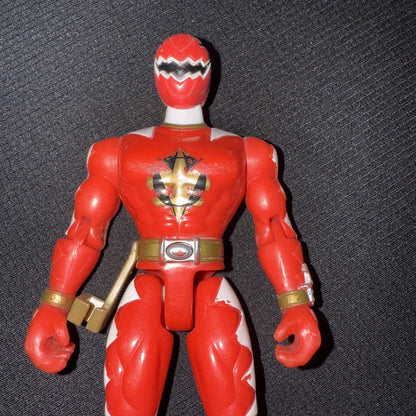 Bandai 2003 Power Rangers Dino Thunder Red Ranger Figure - toyscardscomics