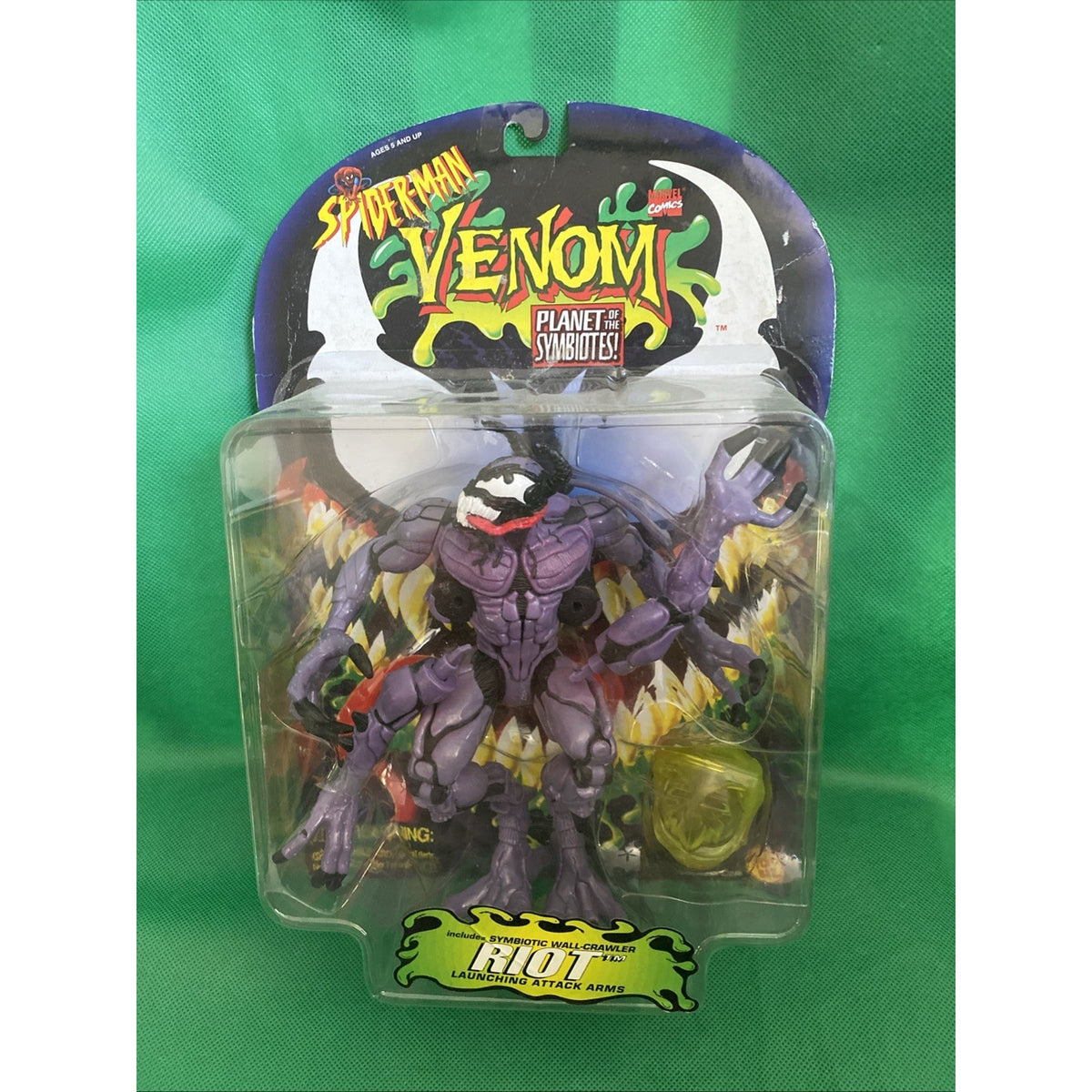 Vintage 1996 ToyBiz Spider-Man Venom Planet Of Symbiotes RIOT Figure NEW