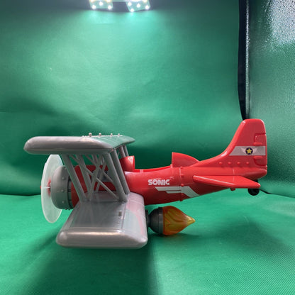 Sonic The Hedgehog Biplane Light Up Engine Flame Propeller -Toy Needs Batteries