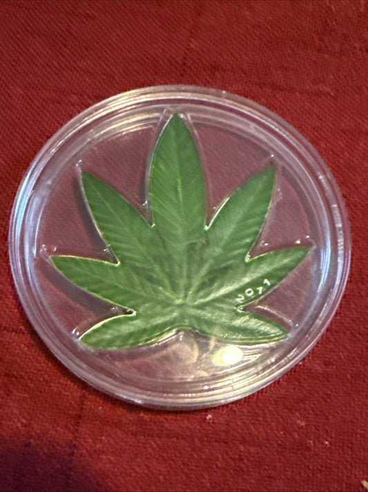 Benin 2011 Cannabis Sativa Copper with Silver Plated Proof Coin 100 Francs CFA - toyscardscomics