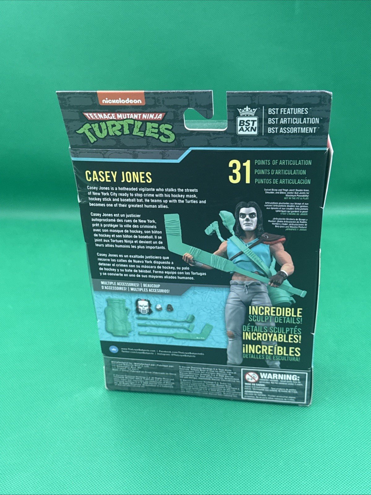BST AXN TMNT Teenage Mutant Ninja Turtles CASEY JONES Skull Face Action Figure - toyscardscomics