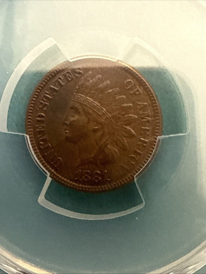 BU 1881 Indian Head Cent Penny PCGS MS63BN - toyscardscomics