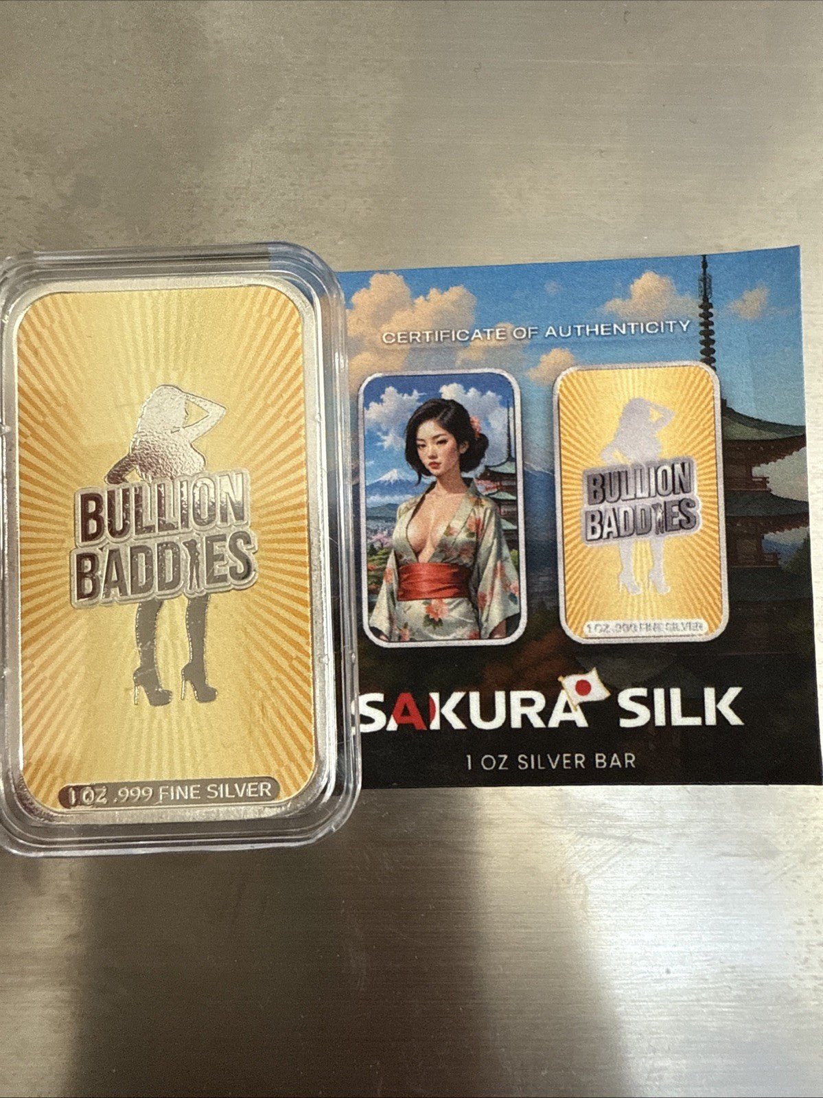 Bullion Baddies Series 5 World Passport Sakura Silk 1oz w/ COA - toyscardscomics