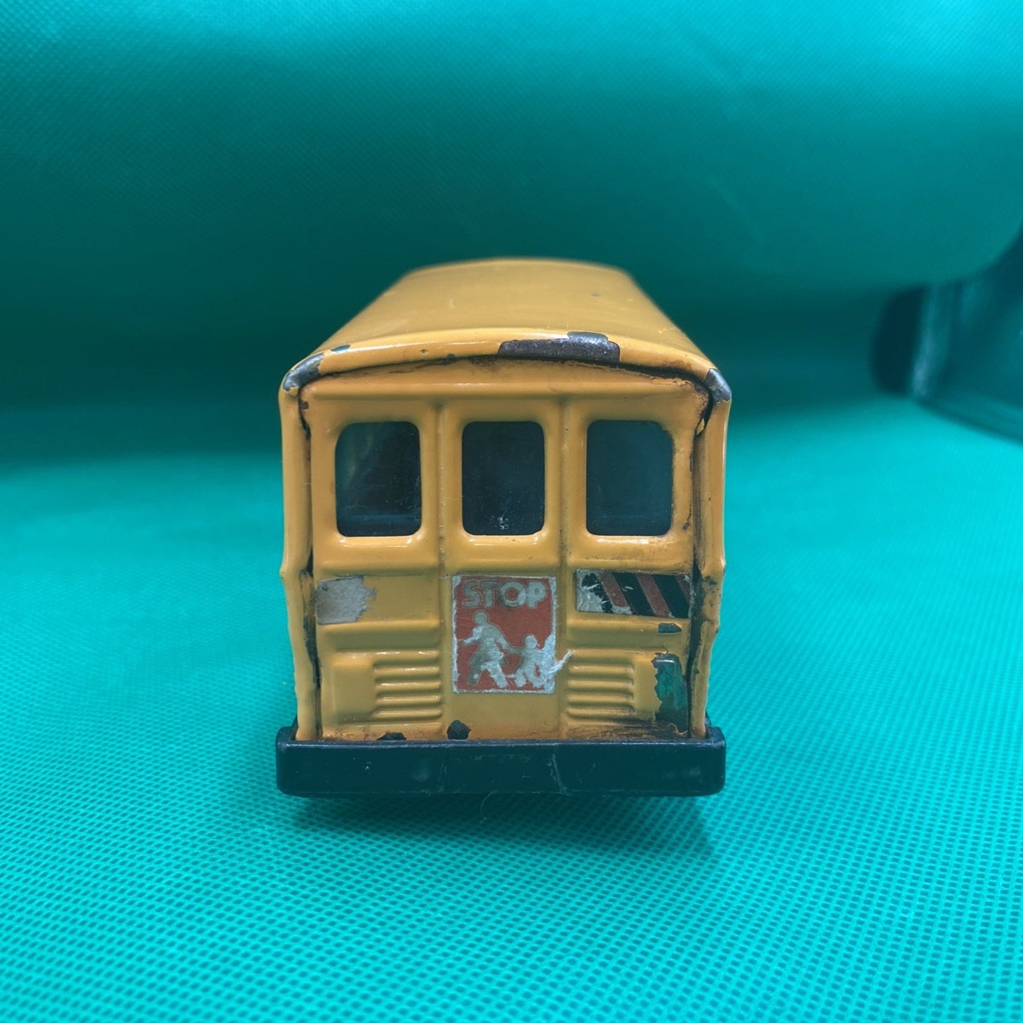 VTG 1980 BUDDYL SCHOOLBUS no Side Doors NEON BLUE WINDOWS - Paint Worn