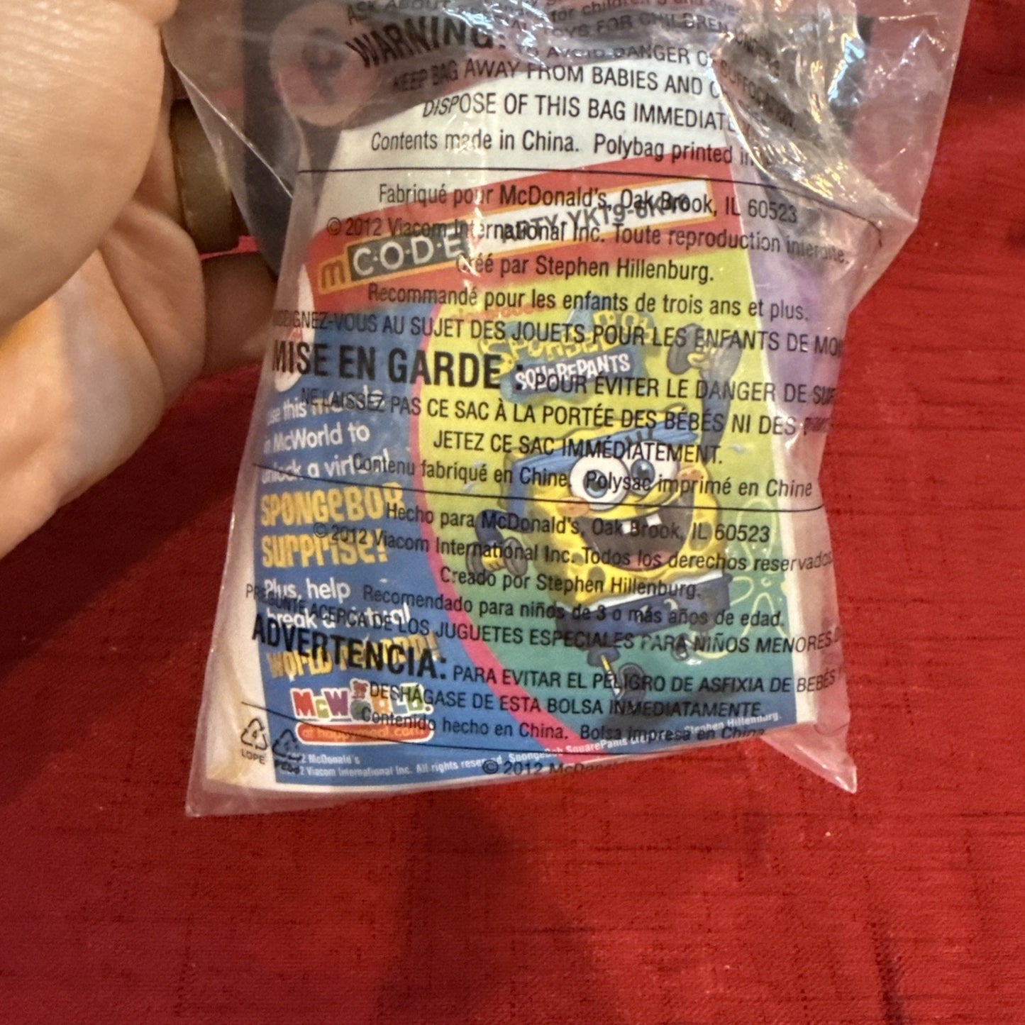 2012 McDonald's Happy Meal Toy SpongeBob SquarePants #9 SpongeBob Kayaker Sealed