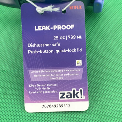 Zak Designs K-Pop Demon Hunters Huntrix 25oz Plastic Bottle Dishwasher Safe Lock