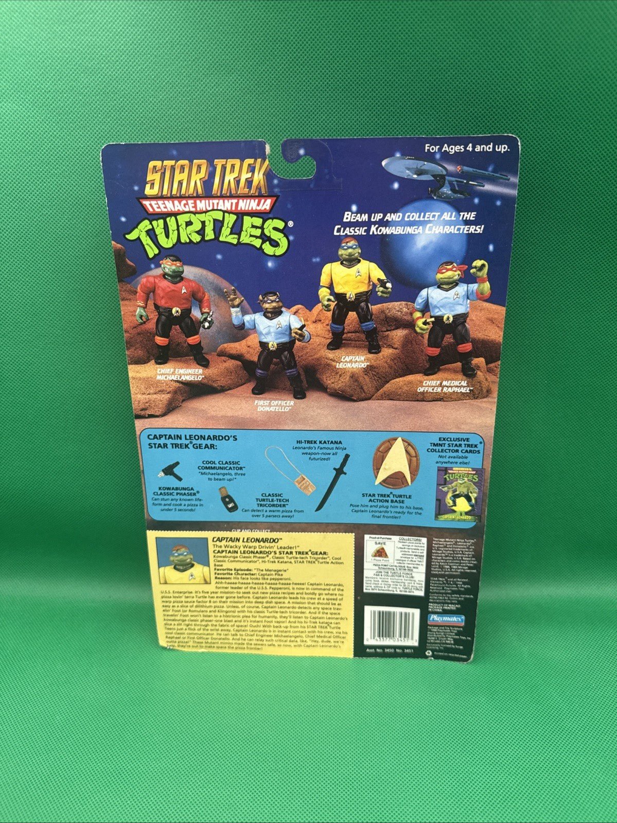 Captain Leonardo Star Trek Ninja Turtles Classic Playmates Vintage LOW NUMBER ! - toyscardscomics