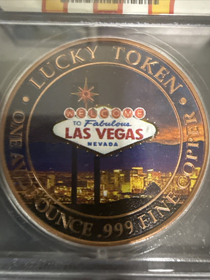 Certified MS70 graded Rounds Las Vegas Jackpot Color. 10,000 MADE! .999 Cooper - toyscardscomics