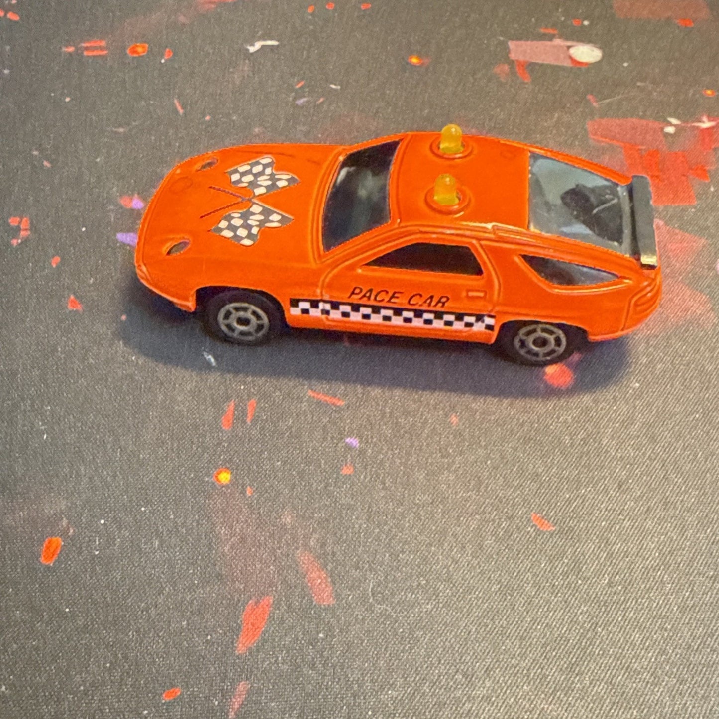 Vintage Sonic Flashers Majorette Pace Car Rare Orange Car Toy