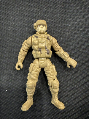 Chap Mei Action Figure Dollar Store Soldier w/Helmut Brown Army Trooper 4"