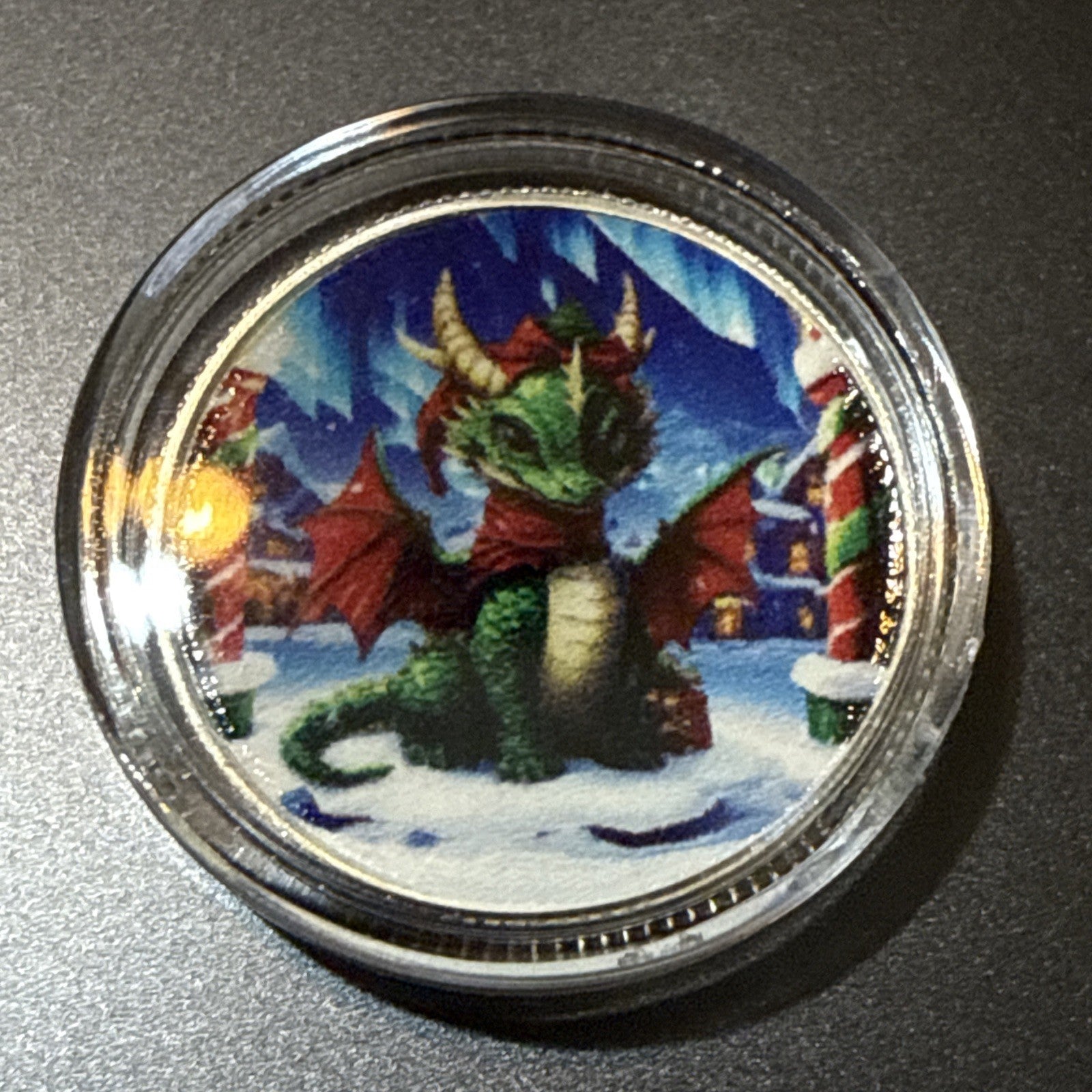 Christmas Advent Hayleybug 1/10th oz It's all Mine Dragon Silver Round - toyscardscomics