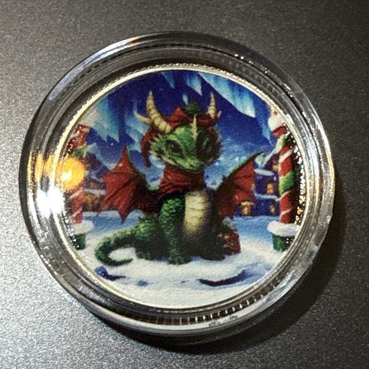Christmas Advent Hayleybug 1/10th oz It's all Mine Dragon Silver Round - toyscardscomics