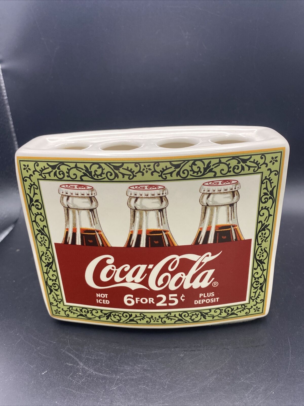 Coke Coca - Cola Bottle Retro Toothbrush rectangular tooth brush Holder Ceramic - toyscardscomics