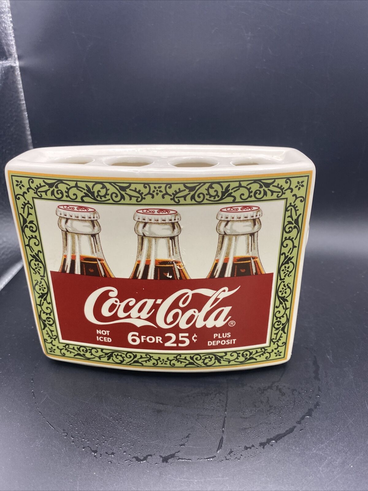 Coke Coca - Cola Bottle Retro Toothbrush rectangular tooth brush Holder Ceramic - toyscardscomics