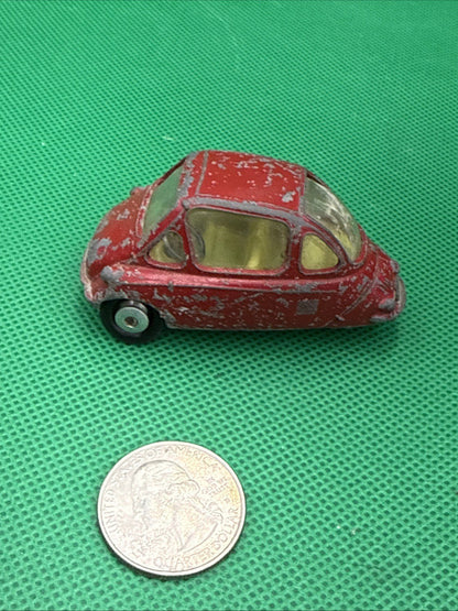 Corgi Toys Red Heinkel - 1 233 Diecast Metal Model Car Read Desc - toyscardscomics