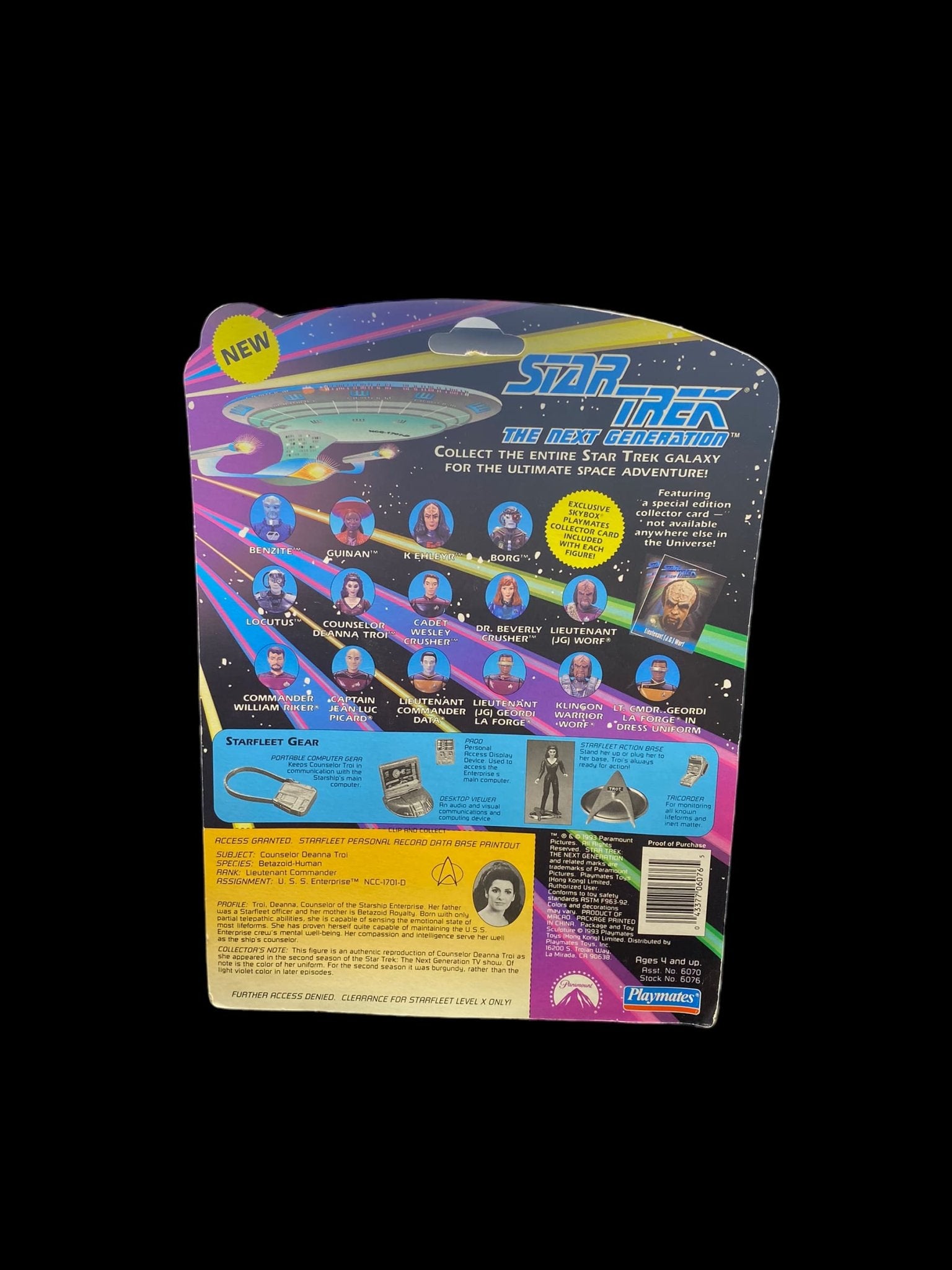 Counselor Deanna Troi Star Trek The Next Generation 1993 Playmates Action Figure - toyscardscomics