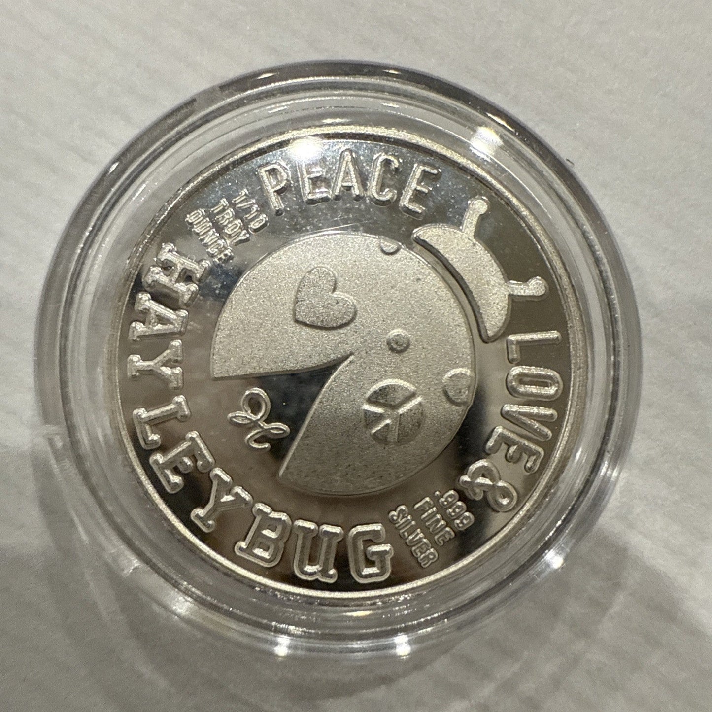 Crypt 1331 Hayleybug 1/10th oz Halloween - Zombilly - .999 Fine Silver Art Round - toyscardscomics