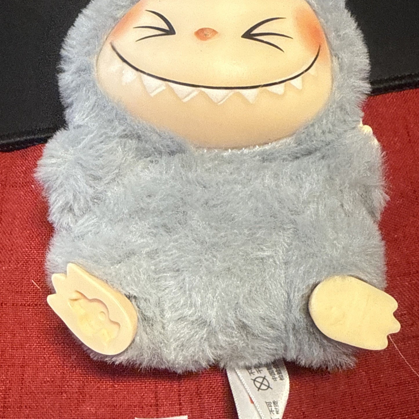 Pop Mart Labubu The Monsters Exciting Macarons Sesame Bean Grey Plush Keychain