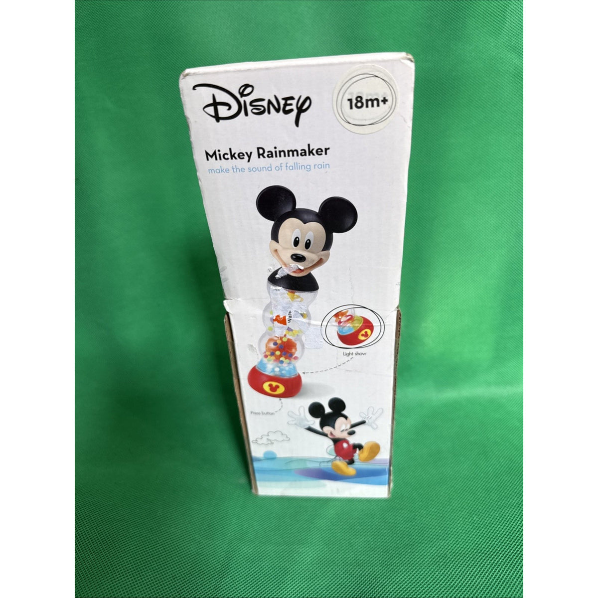Disney Mickey Rainmaker Toy Lights Up For Infants 18m New in Box