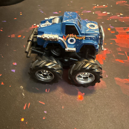 New Ray Friction Powered Push N Go Mini Monster Truck Blue Nightmare