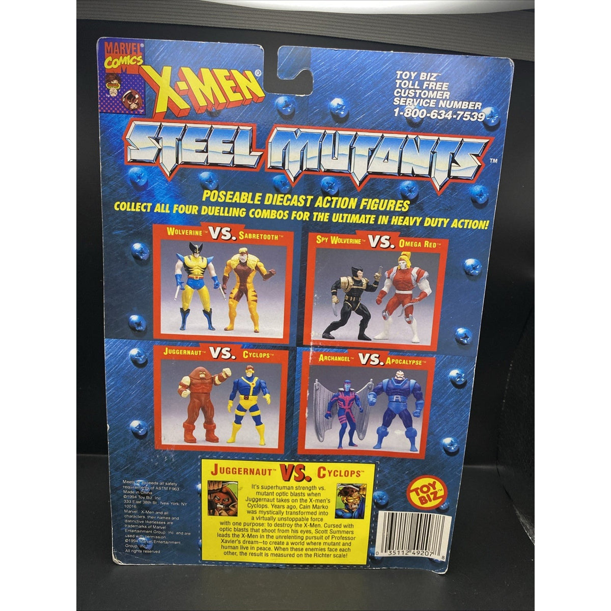 1994 Marvel X-Men Steel Mutants Die Cast Metal Apocalypse vs Archangel 49206