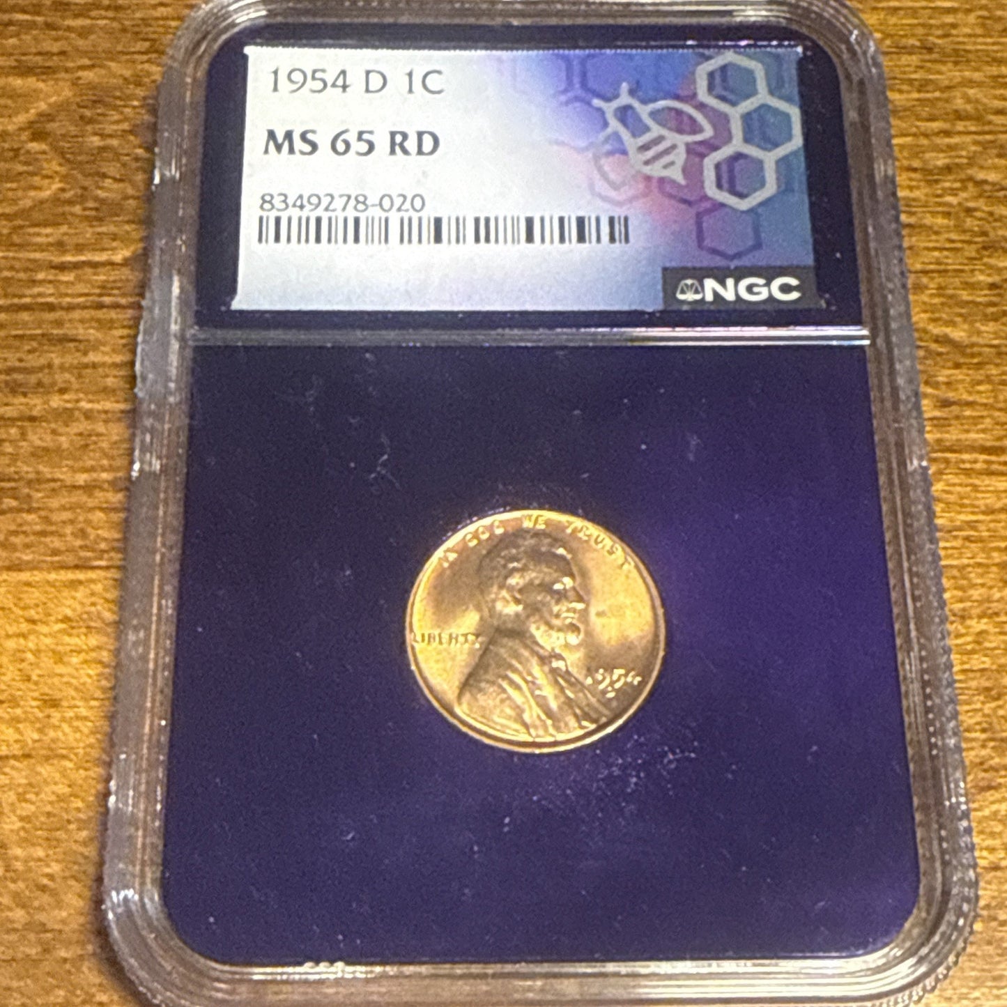 1954 D MS66RD Wheat Cent NGC Trader Bea Purple Core