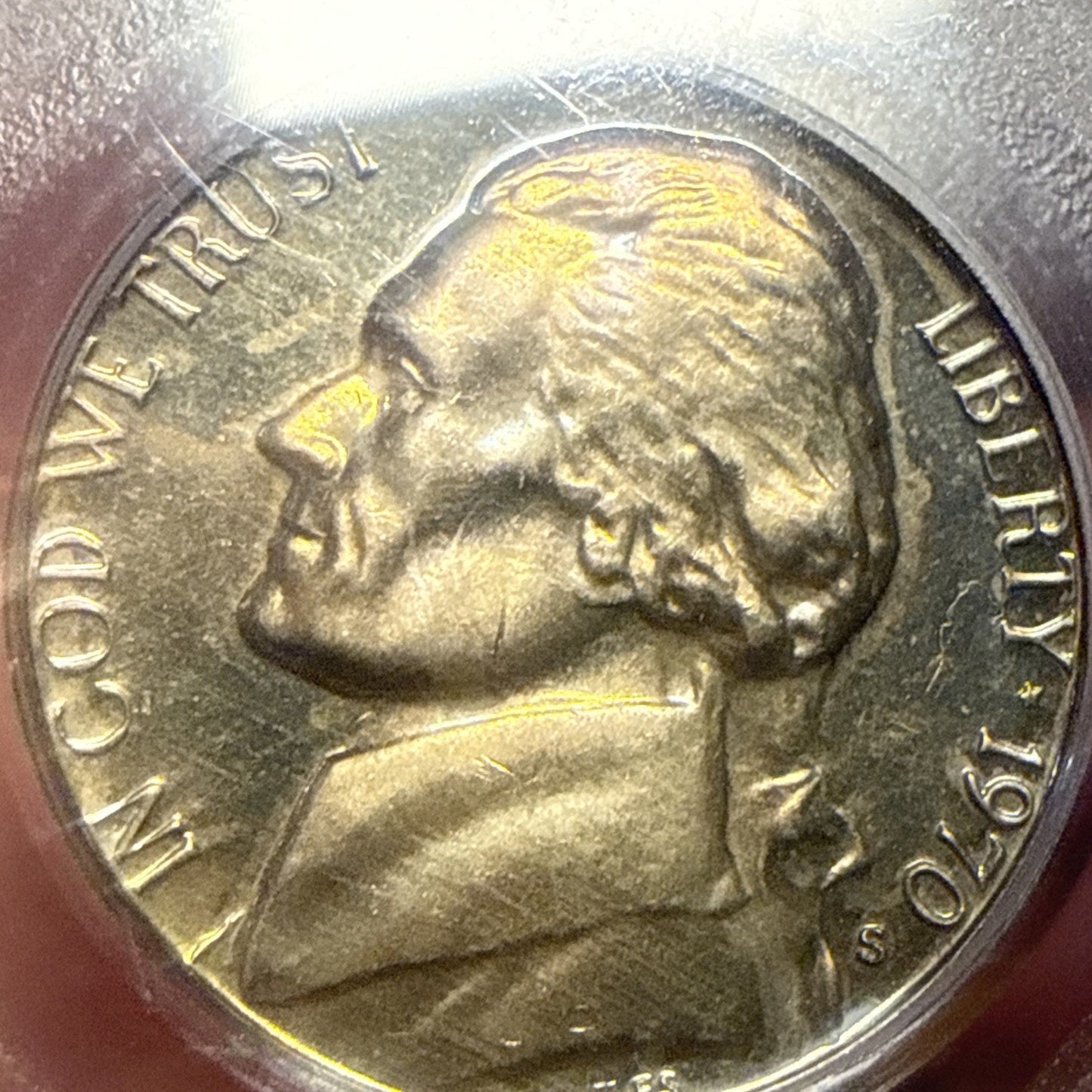 1970 S 5C Jefferson Nickel PCGS PR64 Light Toner