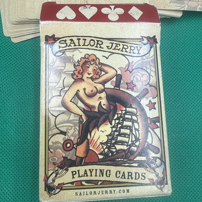 RARE SAILOR JERRY PLAYING CARDS HAWAII TATTOO PIRATE SHIP Opened