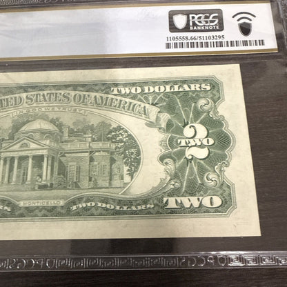 DBR 1963 - A $2 Legal Gem Fr. 1514 PCGS - B 66 PPQ Serial A04592974A - toyscardscomics